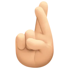 crossed fingers: light skin tone สำหรับแพลตฟอร์ม Facebook