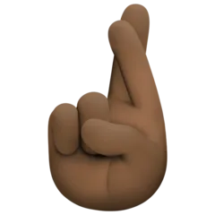 crossed fingers: dark skin tone für Facebook Plattform