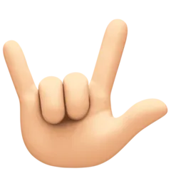 love-you gesture: light skin tone สำหรับแพลตฟอร์ม Facebook