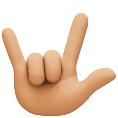 love-you gesture: medium-light skin tone per la piattaforma Facebook