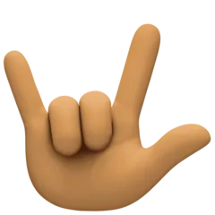 love-you gesture: medium skin tone alustalla Facebook