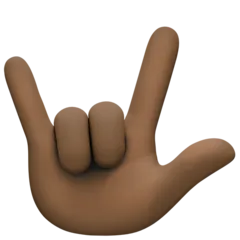 love-you gesture: dark skin tone สำหรับแพลตฟอร์ม Facebook