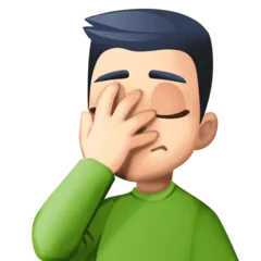 man facepalming: light skin tone per la piattaforma Facebook