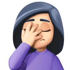 Facebook 플랫폼을 위한 person facepalming: light skin tone