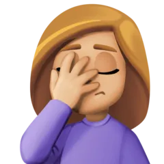 Facebook 플랫폼을 위한 woman facepalming: medium-light skin tone
