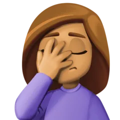 Facebook cho nền tảng woman facepalming: medium skin tone