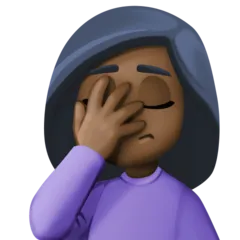 woman facepalming: dark skin tone pentru platforma Facebook