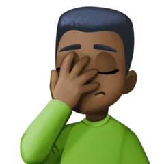 man facepalming: dark skin tone pentru platforma Facebook