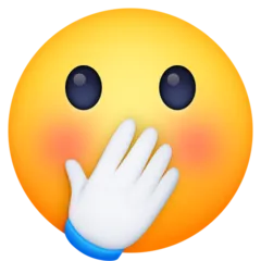 Facebookプラットフォームのface with hand over mouth