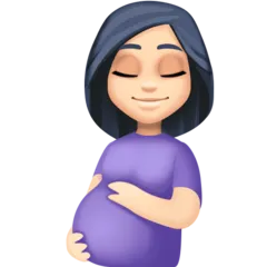 pregnant woman: light skin tone per la piattaforma Facebook