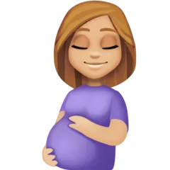 pregnant woman: medium-light skin tone untuk platform Facebook