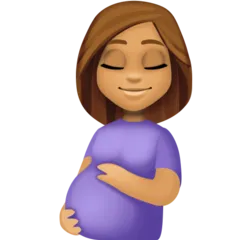 pregnant woman: medium skin tone untuk platform Facebook