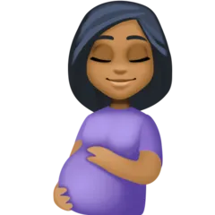 pregnant woman: medium-dark skin tone untuk platform Facebook