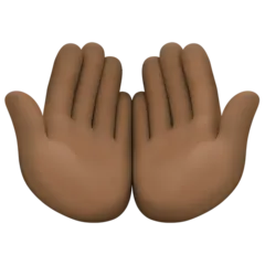 palms up together: dark skin tone สำหรับแพลตฟอร์ม Facebook