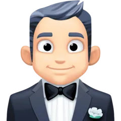man in tuxedo: light skin tone for Facebook platform