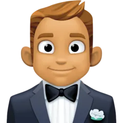 Facebook 플랫폼을 위한 person in tuxedo: medium skin tone