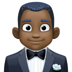 man in tuxedo: dark skin tone per la piattaforma Facebook