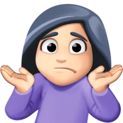 woman shrugging: light skin tone per la piattaforma Facebook