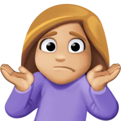 person shrugging: medium-light skin tone สำหรับแพลตฟอร์ม Facebook