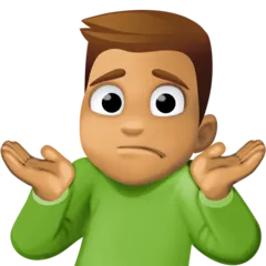 man shrugging: medium skin tone für Facebook Plattform