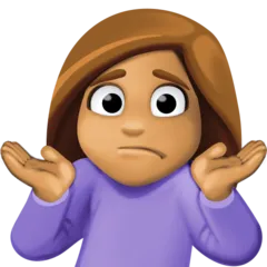 person shrugging: medium skin tone สำหรับแพลตฟอร์ม Facebook