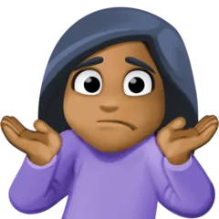 person shrugging: medium-dark skin tone per la piattaforma Facebook