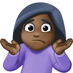 woman shrugging: dark skin tone untuk platform Facebook