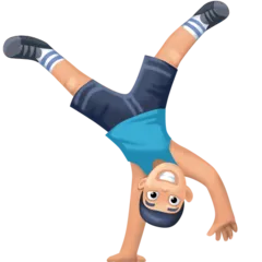man cartwheeling: light skin tone til Facebook platform
