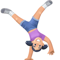 person cartwheeling: light skin tone per la piattaforma Facebook