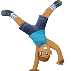 Facebook 플랫폼을 위한 man cartwheeling: medium skin tone