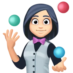 woman juggling: light skin tone for Facebook platform