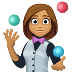 woman juggling: medium skin tone til Facebook platform