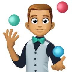 man juggling: medium skin tone per la piattaforma Facebook