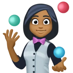 Facebook platformu için woman juggling: medium-dark skin tone