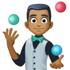 person juggling: medium-dark skin tone สำหรับแพลตฟอร์ม Facebook