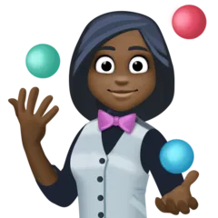 Facebook platformu için woman juggling: dark skin tone