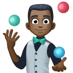 person juggling: dark skin tone สำหรับแพลตฟอร์ม Facebook