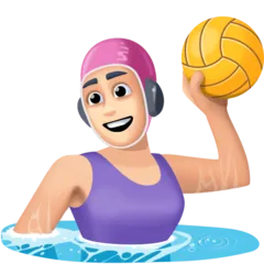 woman playing water polo: light skin tone für Facebook Plattform