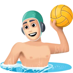 man playing water polo: light skin tone per la piattaforma Facebook