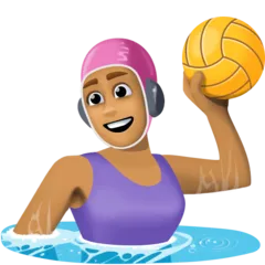 Facebook platformu için woman playing water polo: medium skin tone