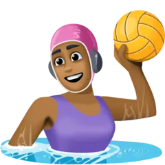 woman playing water polo: medium-dark skin tone per la piattaforma Facebook