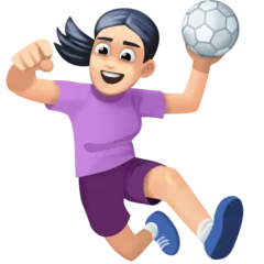 woman playing handball: light skin tone untuk platform Facebook