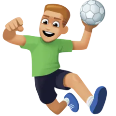 person playing handball: medium-light skin tone per la piattaforma Facebook