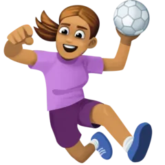 Facebook প্ল্যাটফর্মে জন্য woman playing handball: medium skin tone