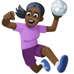 woman playing handball: dark skin tone for Facebook platform