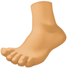 foot: medium skin tone สำหรับแพลตฟอร์ม Facebook