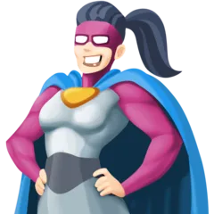 woman superhero: light skin tone สำหรับแพลตฟอร์ม Facebook