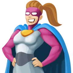 woman superhero: medium-light skin tone untuk platform Facebook