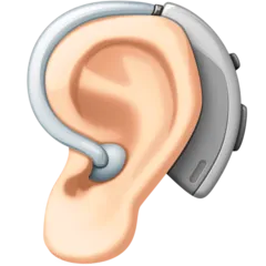 Facebook 플랫폼을 위한 ear with hearing aid: light skin tone