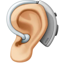ear with hearing aid: medium-light skin tone für Facebook Plattform